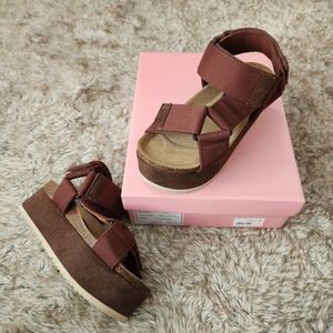 Free People Intentionally Blank Zona Platform Sandals Tobacco Brown Size EU 38